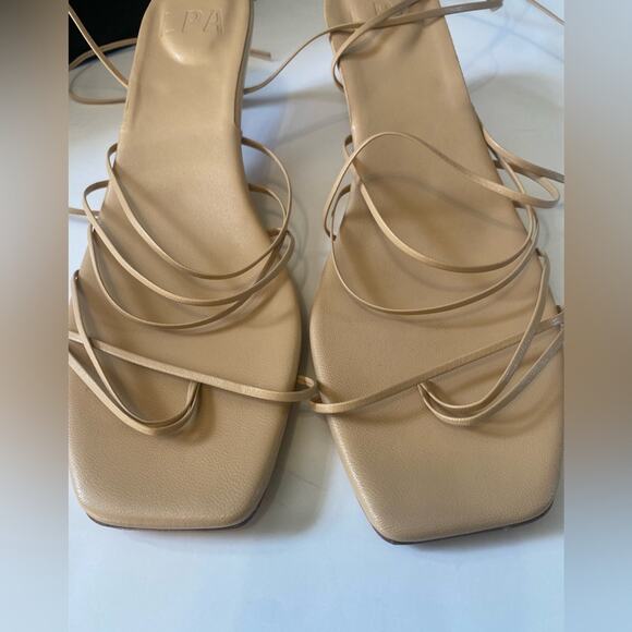 Revolve LPA Womens Size 9 Lucia Strappy Heel Nude Tan CLub Party Event Guest - Picture 7 of 9